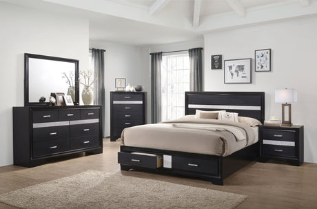 California King Bed 4 Pc Set - Miranda 4-piece California King Bedroom Set Black