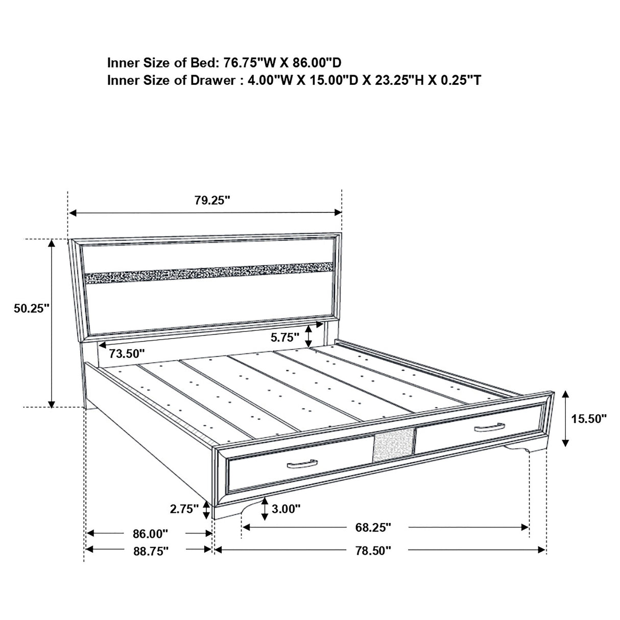 California King Bed 4 Pc Set - Miranda 4-piece California King Bedroom Set Black