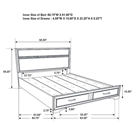 Queen Storage Bed - Miranda Wood Queen Storage Panel Bed Black