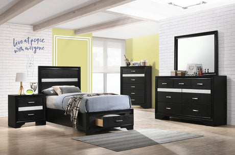 Twin Bed 3 Pc Set - Miranda 4-piece Twin Bedroom Set Black