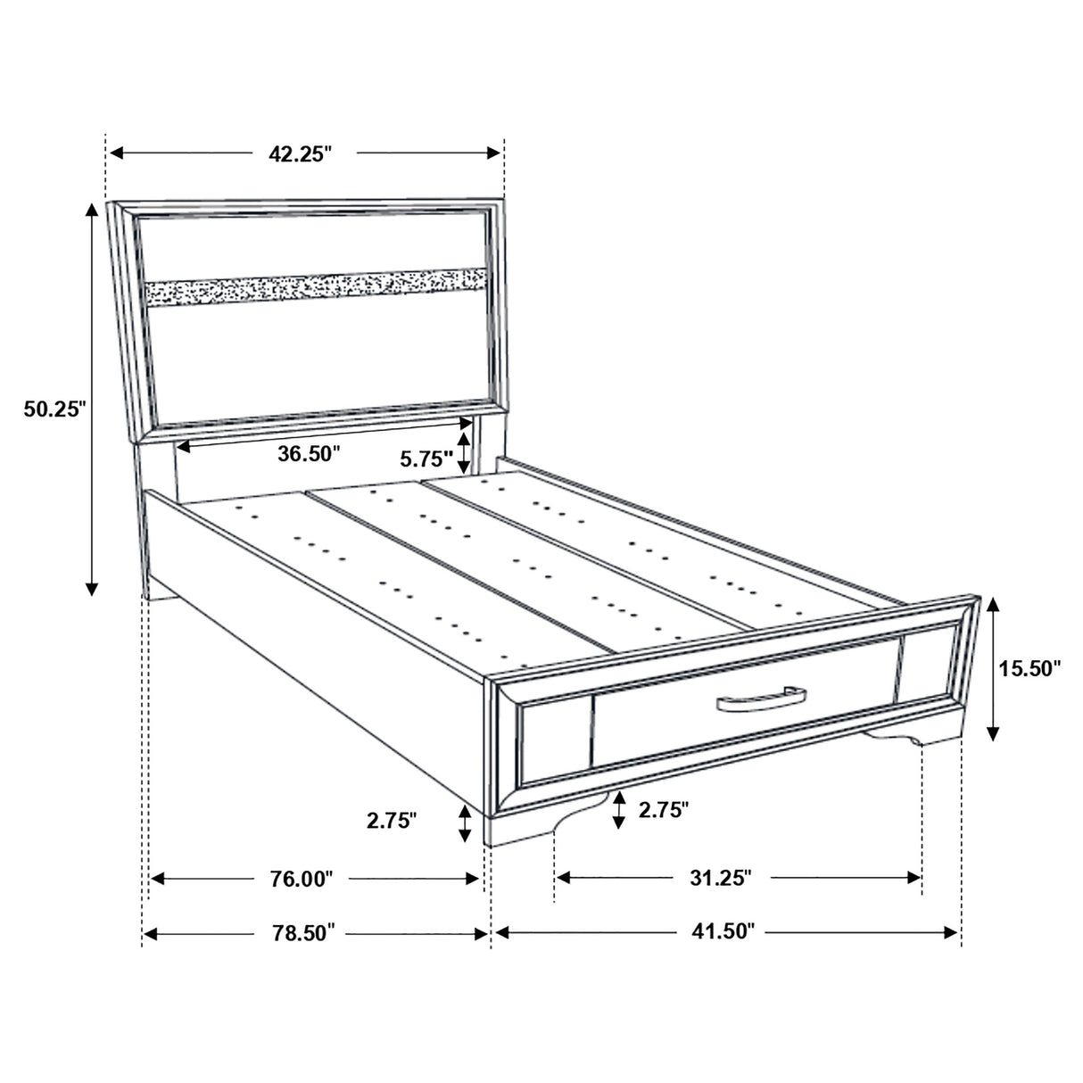 Twin Bed 3 Pc Set - Miranda 4-piece Twin Bedroom Set Black