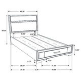 Twin Storage Bed - Miranda Wood Twin Storage Panel Bed Black