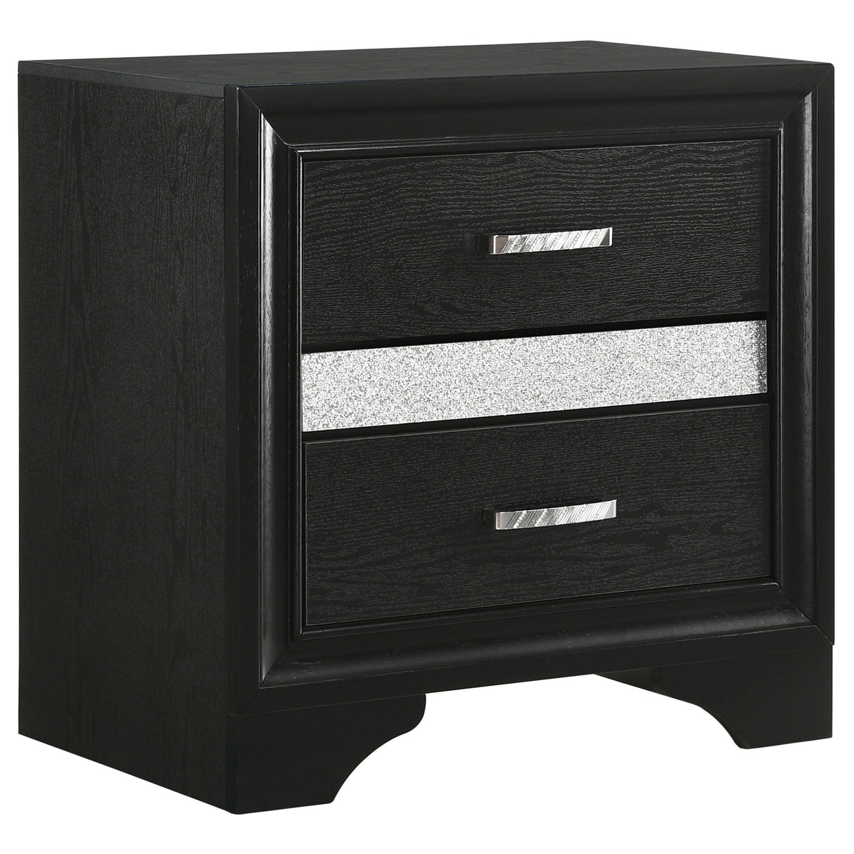 Nightstand - Miranda 2-drawer Nightstand Tray Black