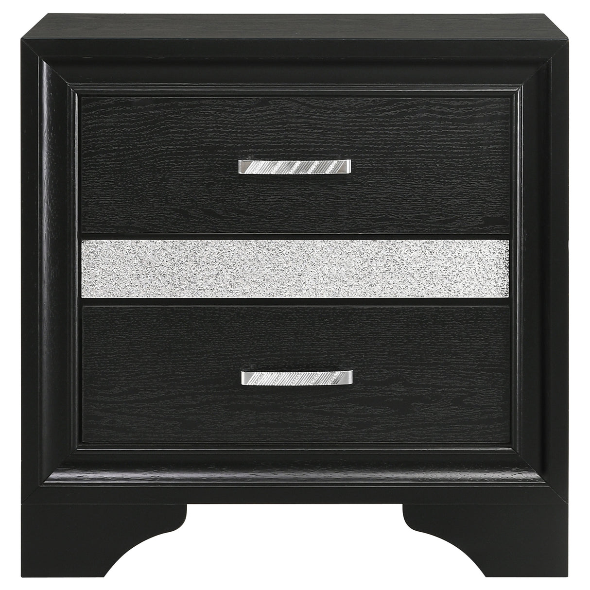 Nightstand - Miranda 2-drawer Nightstand Tray Black