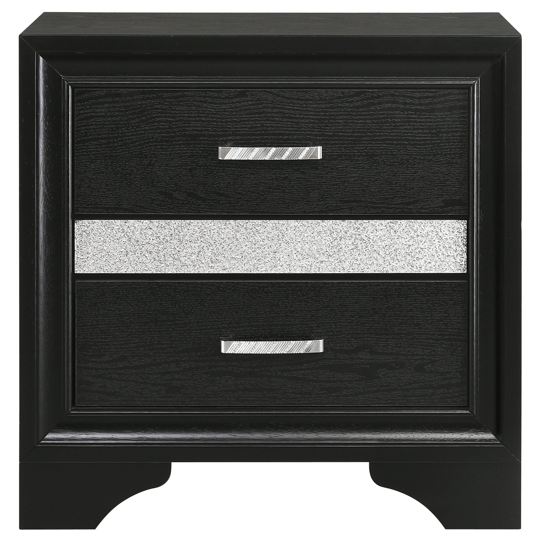 Nightstand - Miranda 2-drawer Nightstand Tray Black