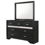 Dresser With Mirror - Miranda 7-drawer Dresser with Mirror Black and Rhinestone