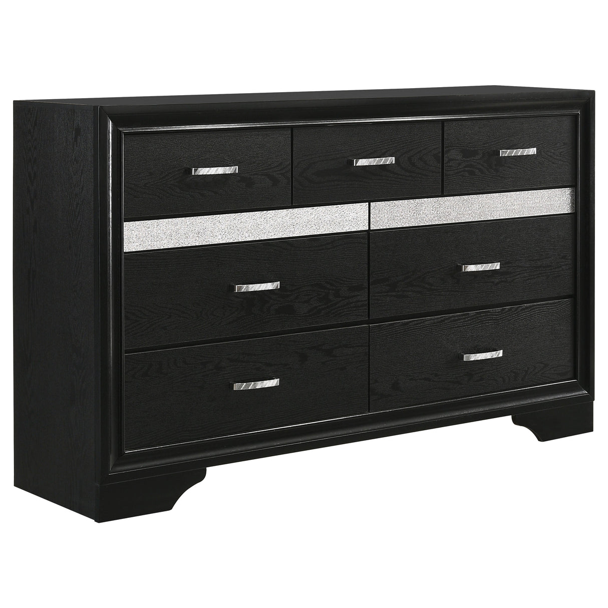 Dresser - Miranda 7-drawer Dresser Black and Rhinestone