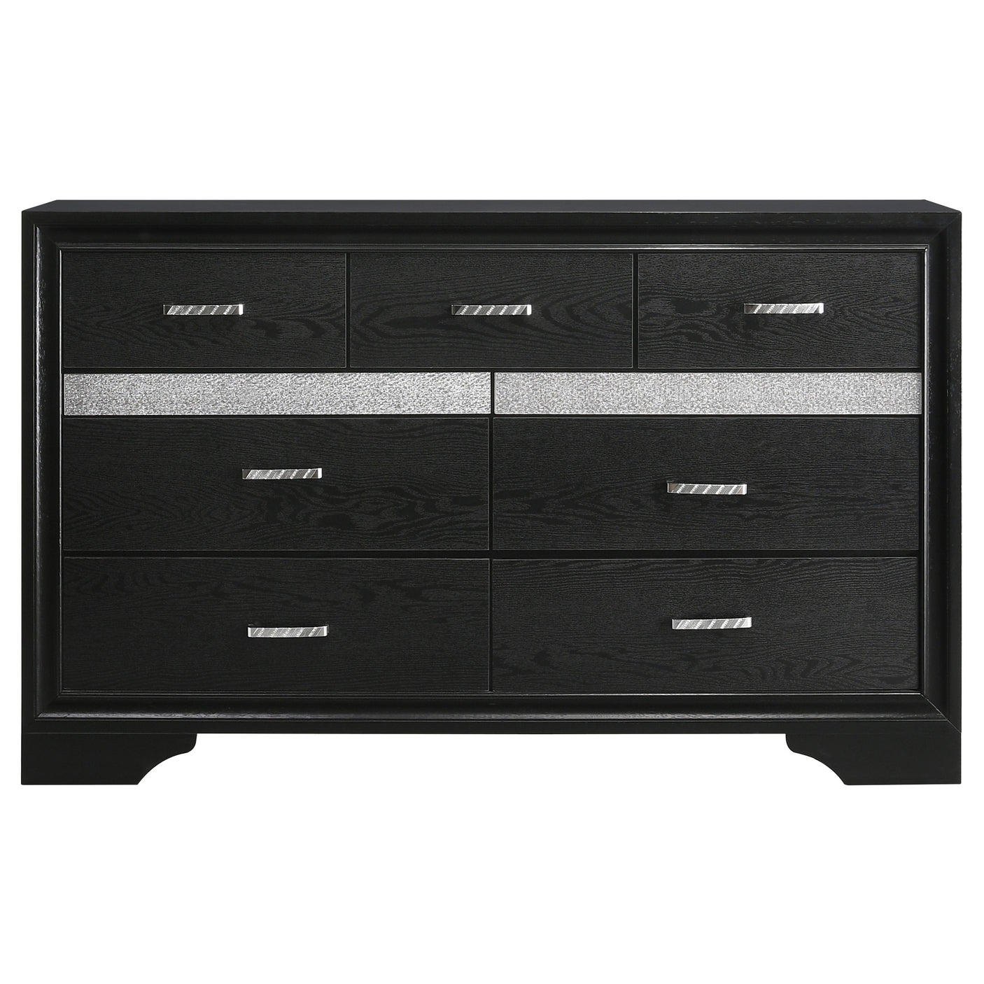 Dresser - Miranda 7-drawer Dresser Black and Rhinestone
