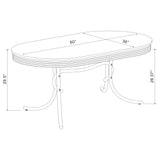 Dining Table - Retro Oval Dining Table Glossy White and Chrome