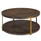 Palisade Round Wood Coffee Table - Dark Brown by Uttermost - View 4