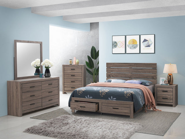 Brantford 5 - piece Eastern King Bedroom Set Barrel Oak | Coaster | Home Elegance USA