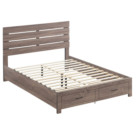 Brantford Wood Eastern King Panel Bed Barrel Oak | Coaster | Home Elegance USA