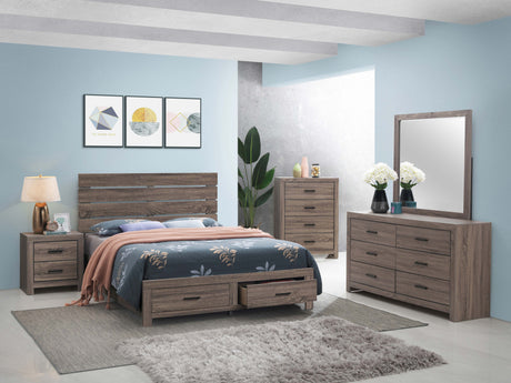 Queen Storage Bed - Brantford Wood Queen Panel Bed Barrel Oak