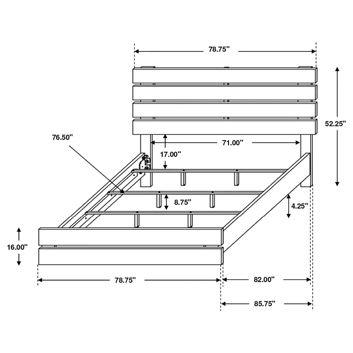 Brantford Wood Eastern King Panel Bed Barrel Oak | Coaster - 207041KE - Home Elegance USA - 6