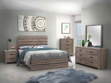 Eastern King Bed - Brantford Wood Eastern King Panel Bed Barrel Oak