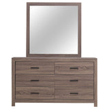 Dresser With Mirror - Brantford 6-drawer Dresser with Mirror Barrel Oak