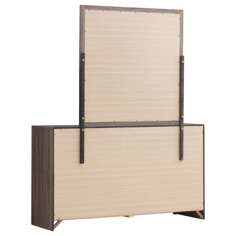 Brantford 6 - drawer Dresser with Mirror Barrel Oak | Coaster | Home Elegance USA