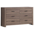 Brantford 6 - drawer Dresser Barrel Oak | Coaster | Home Elegance USA