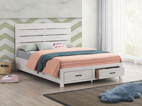Brantford Wood Eastern King Panel Bed Coastal White | Coaster | Home Elegance USA