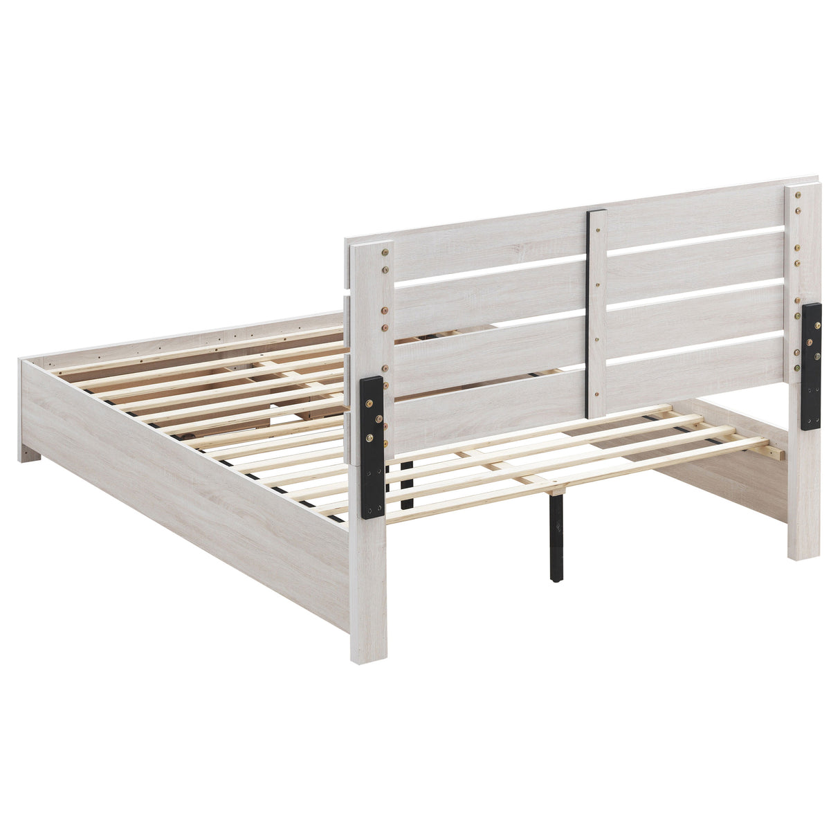 Eastern King Storage Bed - Brantford Wood Eastern King Panel Bed Coastal White