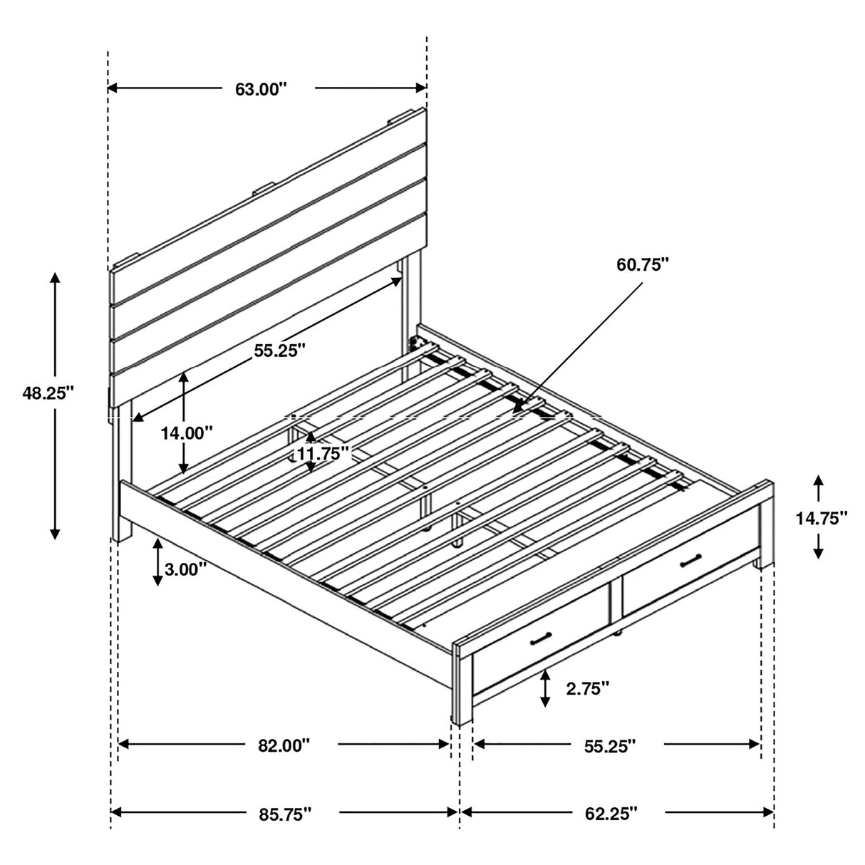 Queen Storage Bed - Brantford Wood Queen Panel Bed Coastal White