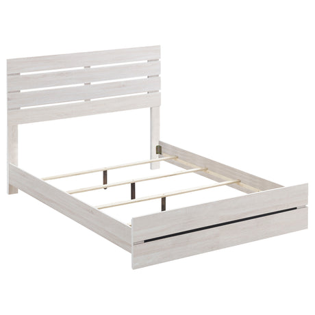 Eastern King Bed - Brantford Wood Eastern King Panel Bed Coastal White