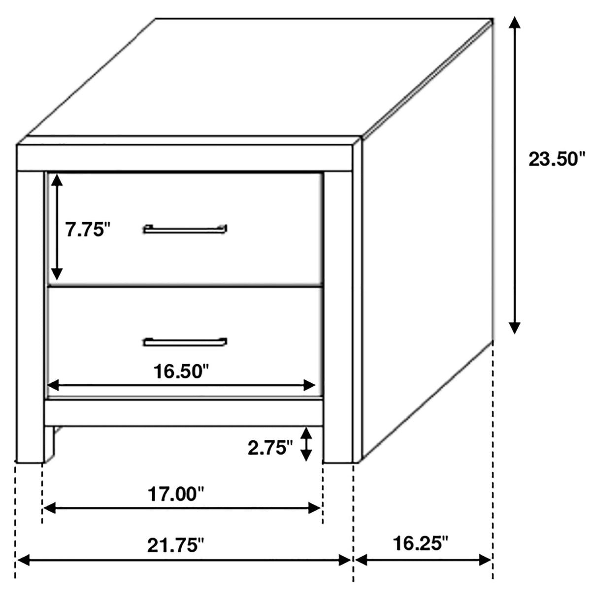 Brantford 2 - drawer Nightstand Coastal White | Coaster - 207052 - Home Elegance USA - 13