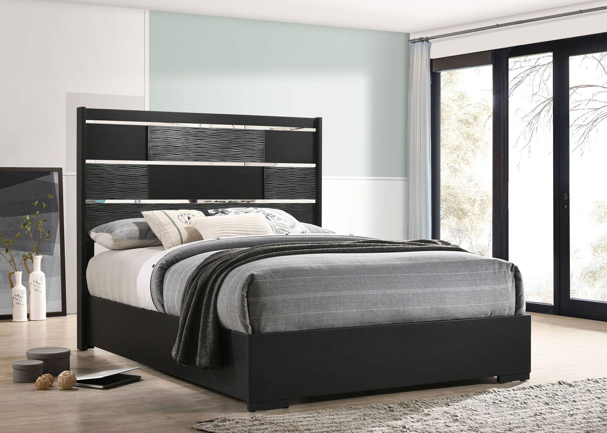 Blacktoft Wood Eastern King Panel Bed Black | Coaster - 207101KE - Home Elegance USA - 2