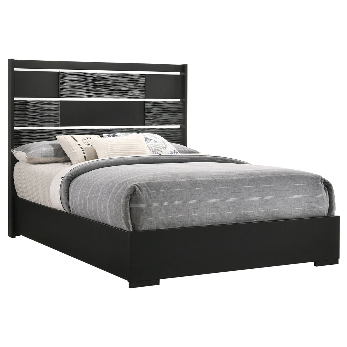 Blacktoft Wood Eastern King Panel Bed Black | Coaster - 207101KE - Home Elegance USA - 3