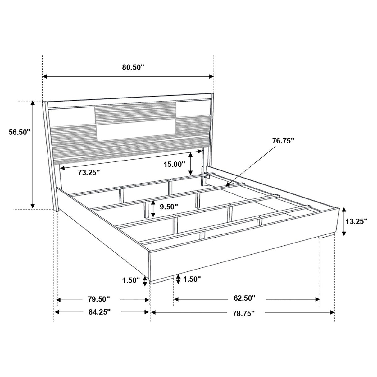 Blacktoft Wood Eastern King Panel Bed Black | Coaster - 207101KE - Home Elegance USA - 11