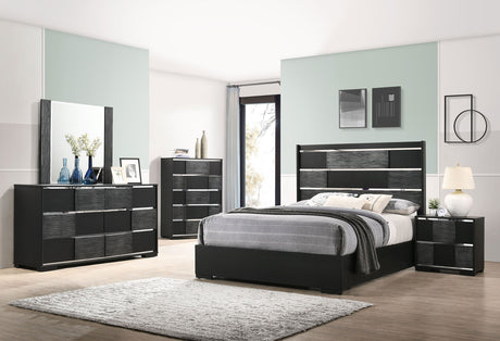 Eastern King Bed - Blacktoft Wood Eastern King Panel Bed Black