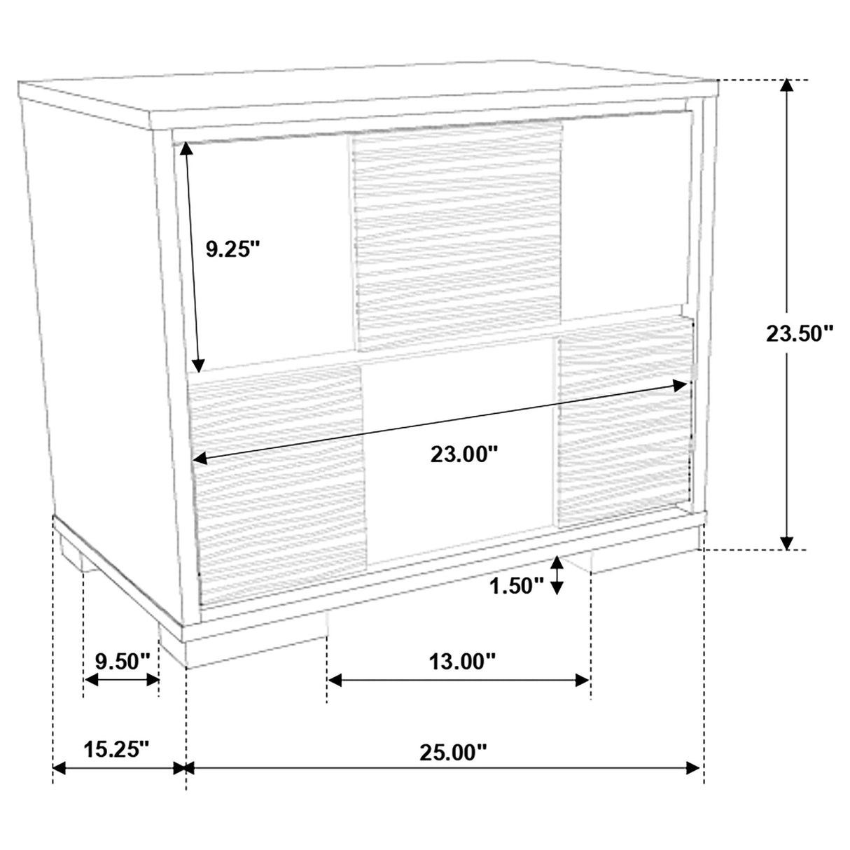 Blacktoft 2 - drawer Nightstand Black | Coaster - 207102 - Home Elegance USA - 12