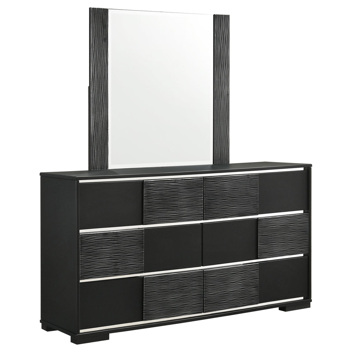 Blacktoft 6 - drawer Dresser with Mirror Black | Coaster | Home Elegance USA