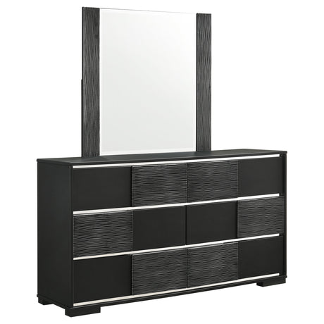 Dresser With Mirror - Blacktoft 6-drawer Dresser with Mirror Black