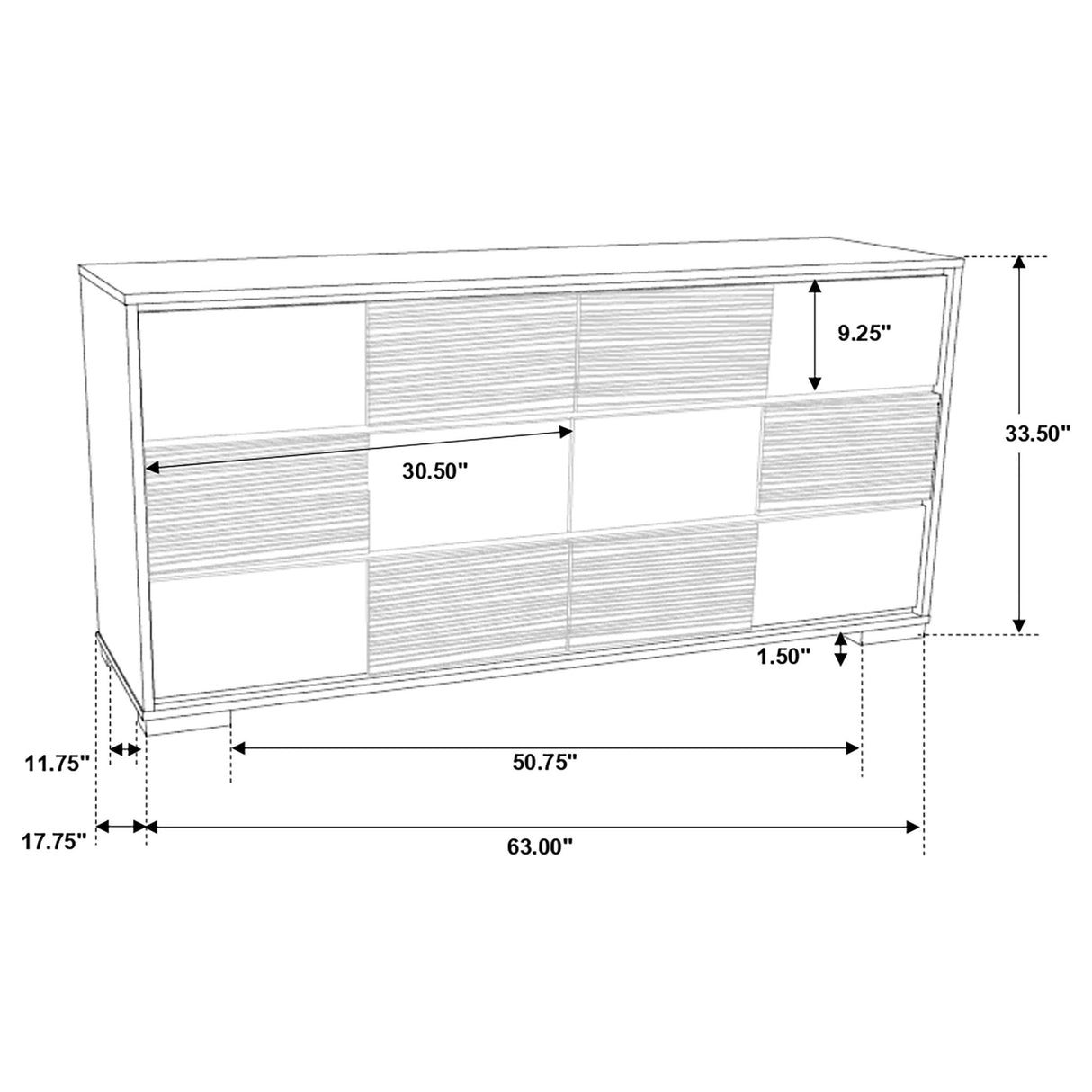 Blacktoft 6 - drawer Dresser Black | Coaster - 207103 - Home Elegance USA - 10