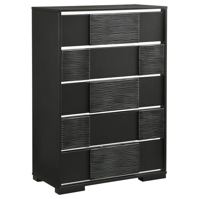 Blacktoft 5 - drawer Chest Black | Coaster - 207105 - Home Elegance USA - 1