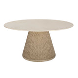 Cardoso Indoor-Outdoor Dining Table Brown / White / Woodtone - White / Light Brown by Uttermost - View 2