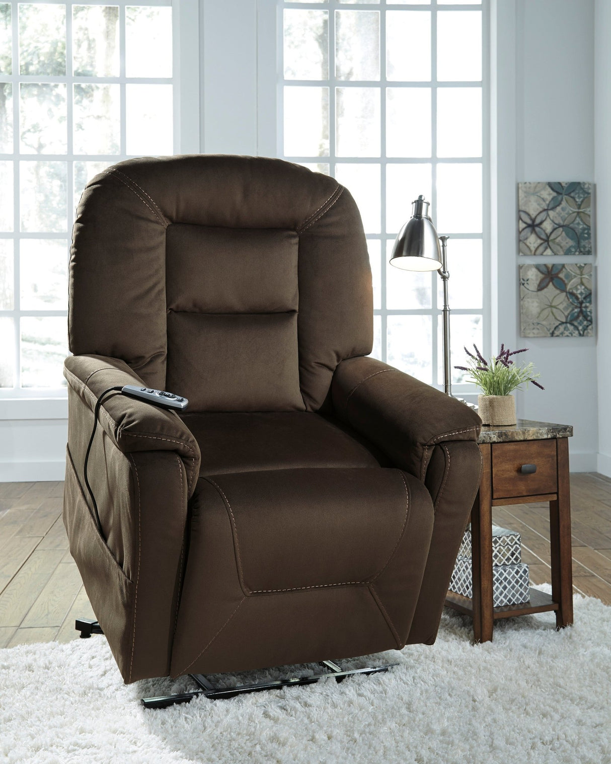 Ashley Coffee Samir Power Lift Recliner - 2080112 - Home Elegance USA - 4