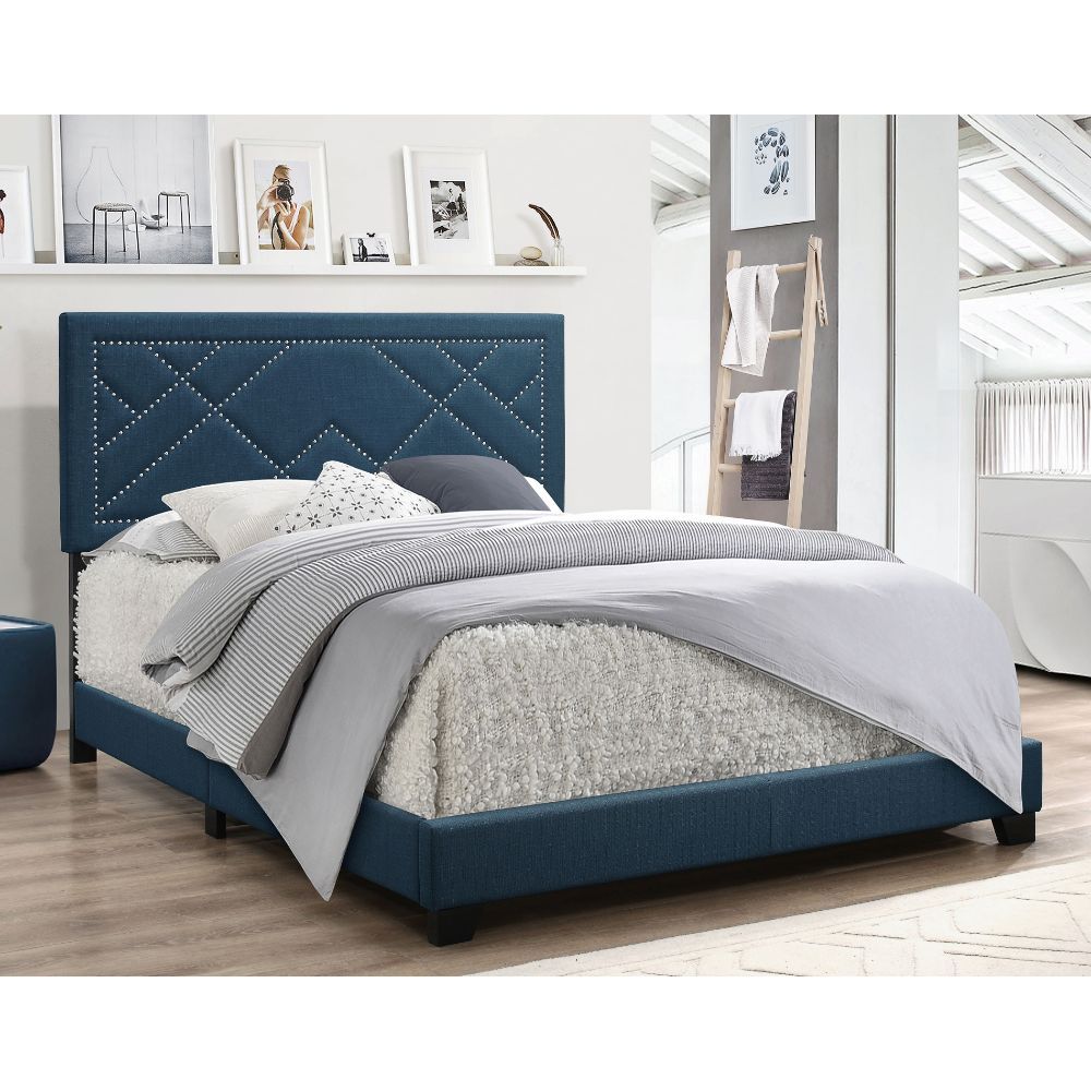 Acme - Ishiko EK Bed 20857EK Dark Teal Linen