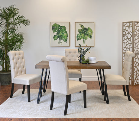 Ashford 5-Piece Dining Set, Hairpin Dining Table with 4 Chairs, 4 Color Options - sold by Home Elegance USA