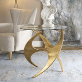 Graciano Glass Side Table - Gold by Uttermost - View 2