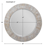 Repose Round Mirror Whitewash - Silver by Uttermost - View 5