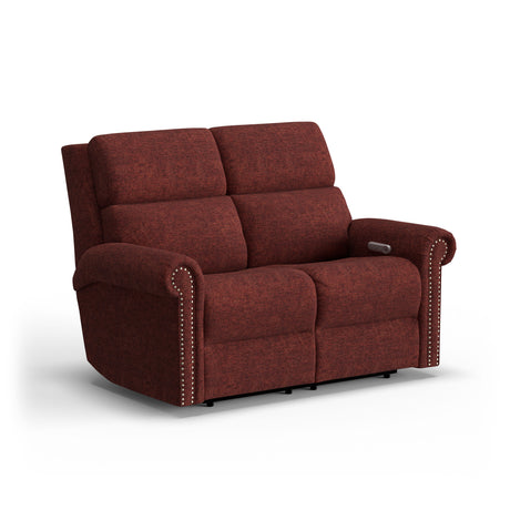 Bernard Power Fabric Reclining Loveseat With Power Headrest & Lumbar | Flexsteel