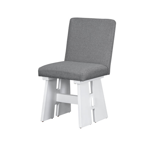 TOPMAX Modern 7-Piece Dining Table Set with 6 Upholstered Dining Chairs, Dark Gray+White - sold by Home Elegance USA
