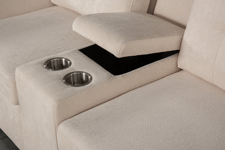 Multifunctional Modular L - Shaped Sectional Sofa with Built - in Cup Holders, Hidden Storage Compartments and Convertible Seating Design - sold by Home Elegance USA
