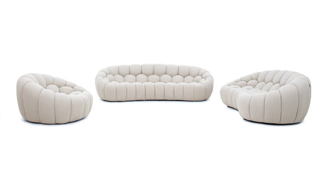 Divani Casa Yolonda - Modern Curved Beige Fabric Sofa Set - sold by Home Elegance USA