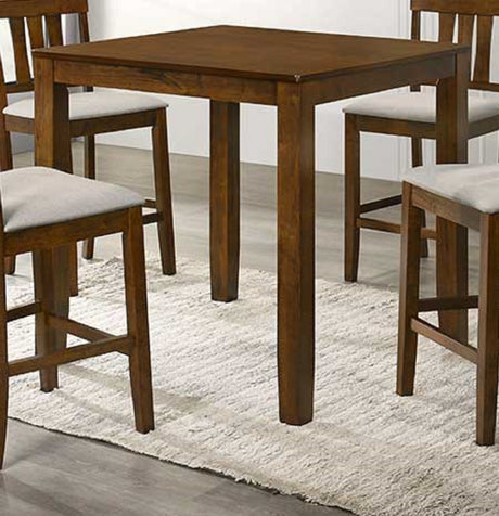 Beautiful Cherry Color Counter Height 5Pc Dining Set Pub Height Square Dining Table Cream Upholstered Chair Dining Room Set Wooden - sold by Home Elegance USA