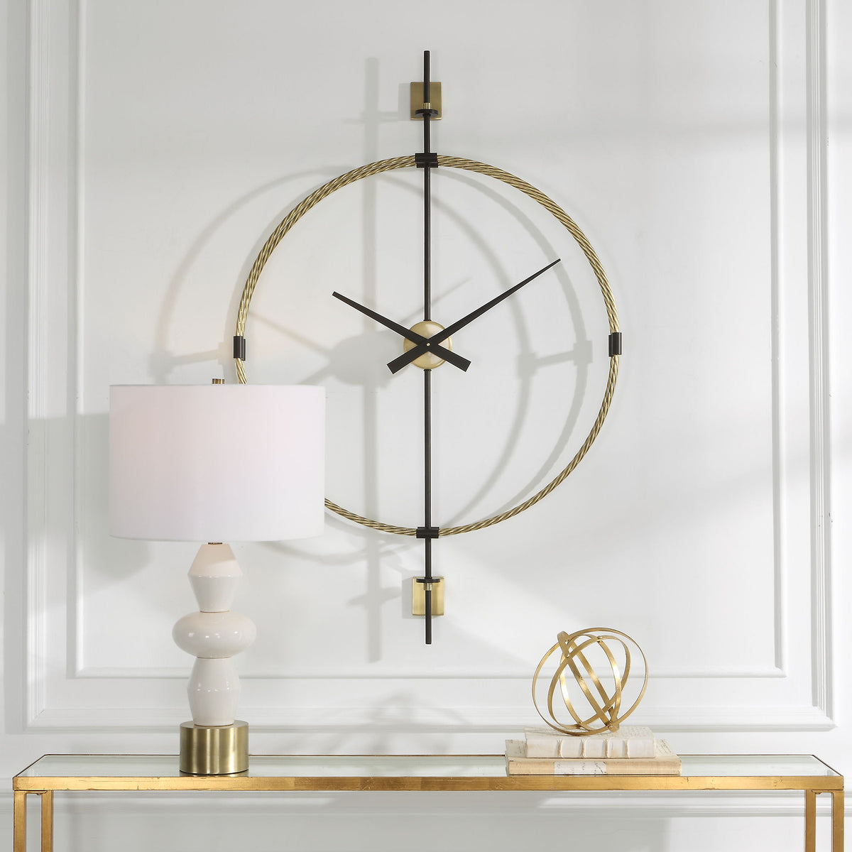 Time Flies Modern Wall Clock - Yellow by Uttermost - View 2