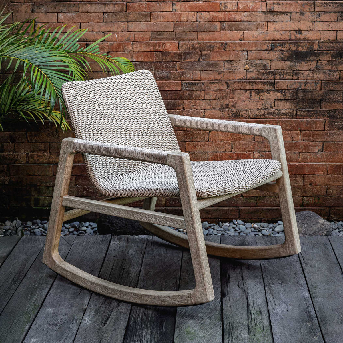 Sumba Outdoor Wicker Rocking Chair - Gray by Uttermost - View 6