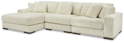 Ashley Ivory Lindyn 21104S13 3 - Piece Sectional with Chaise - Velvet | Home Elegance USA